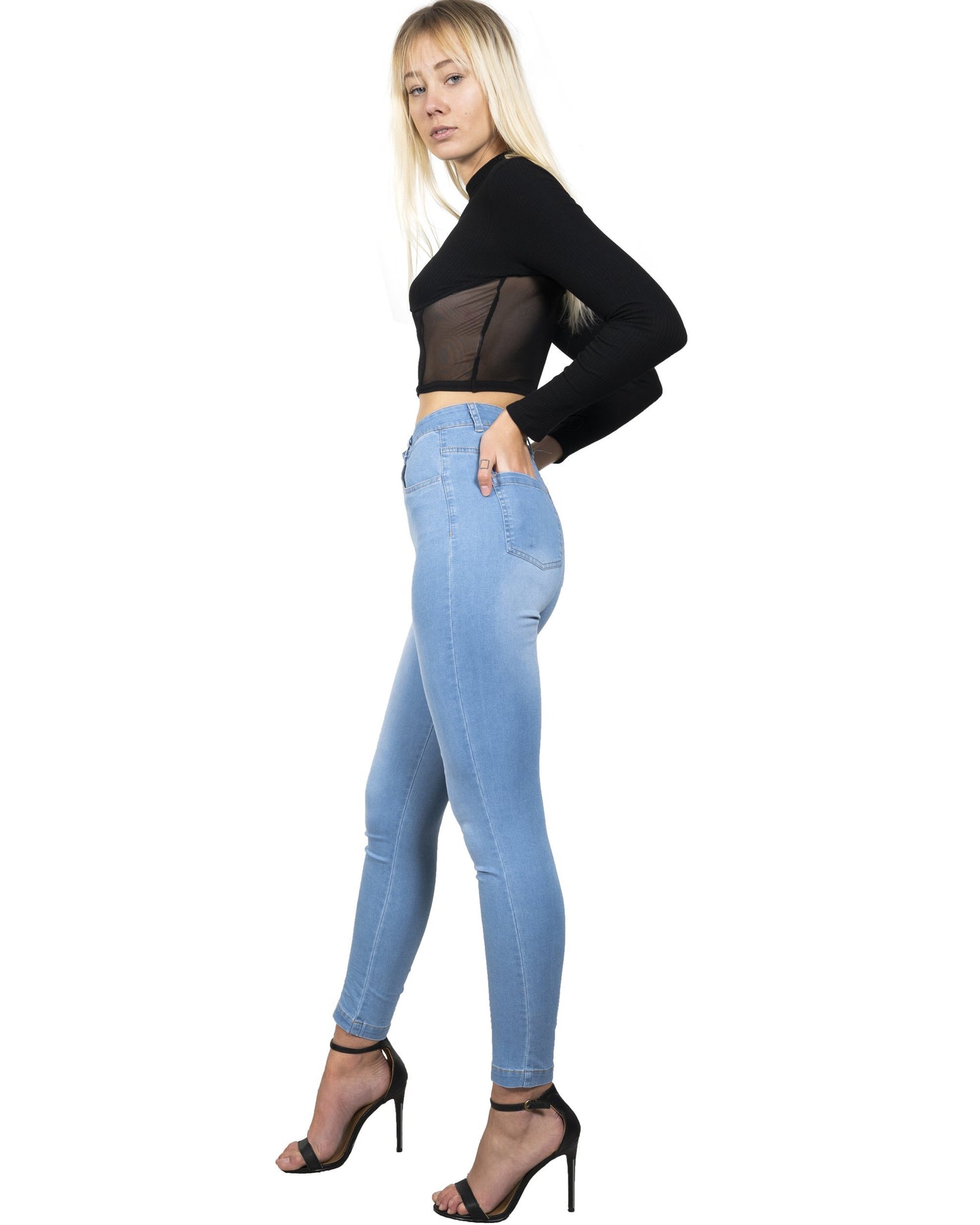Barrie High-Waisted Skinny Jeans – Blue