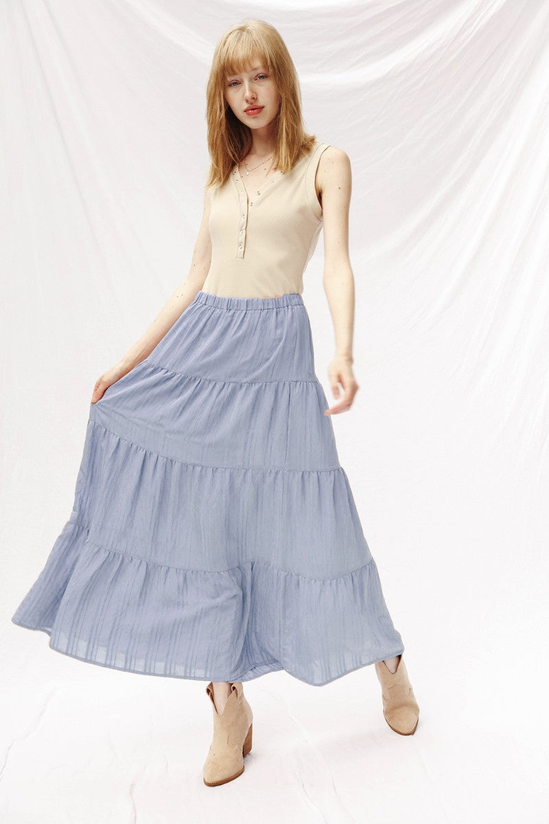 Tonal Striped Prairie Maxi Skirt