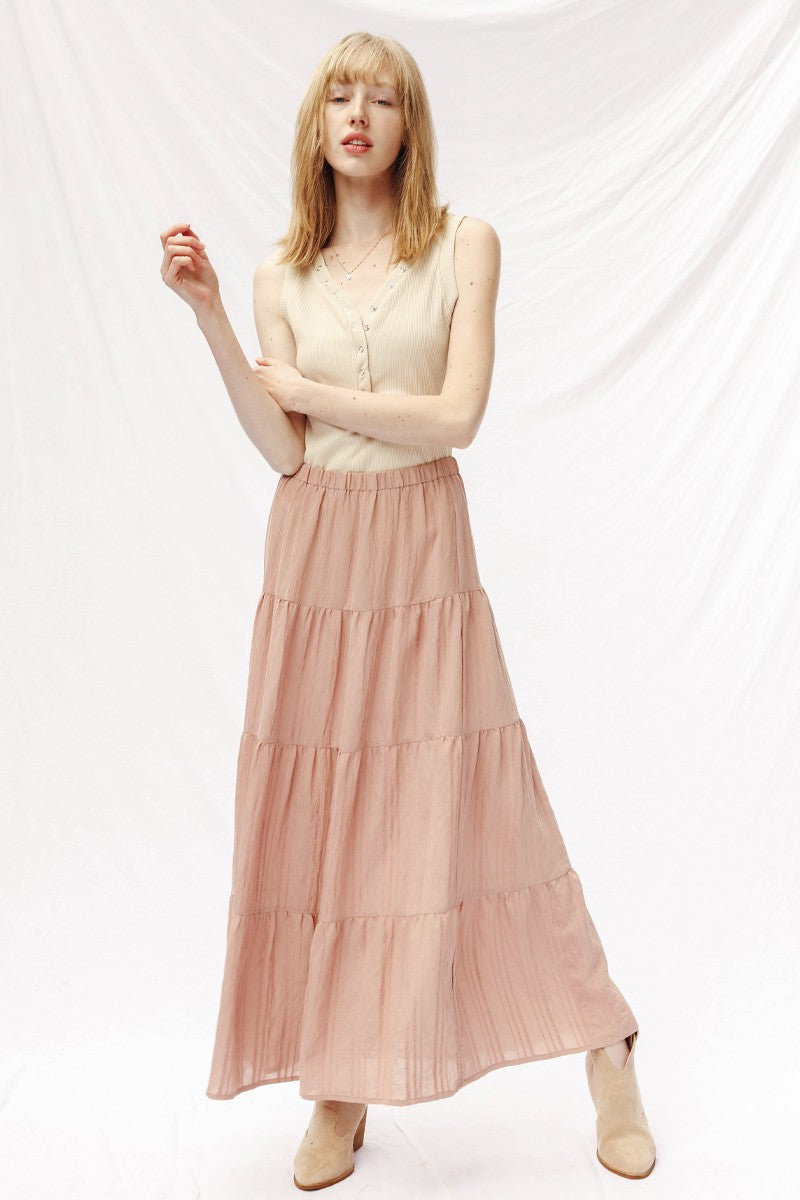 Tonal Striped Prairie Maxi Skirt