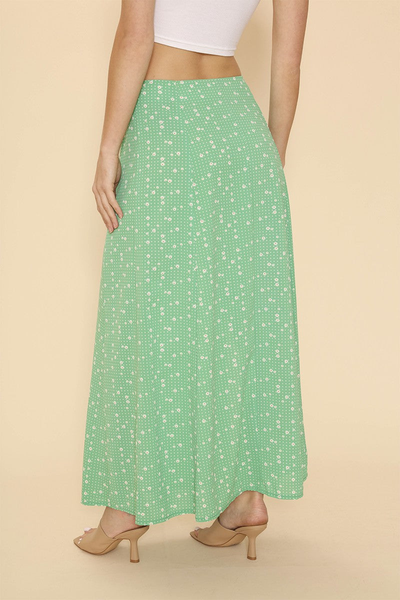 Printed Maxi Skirt with Slit