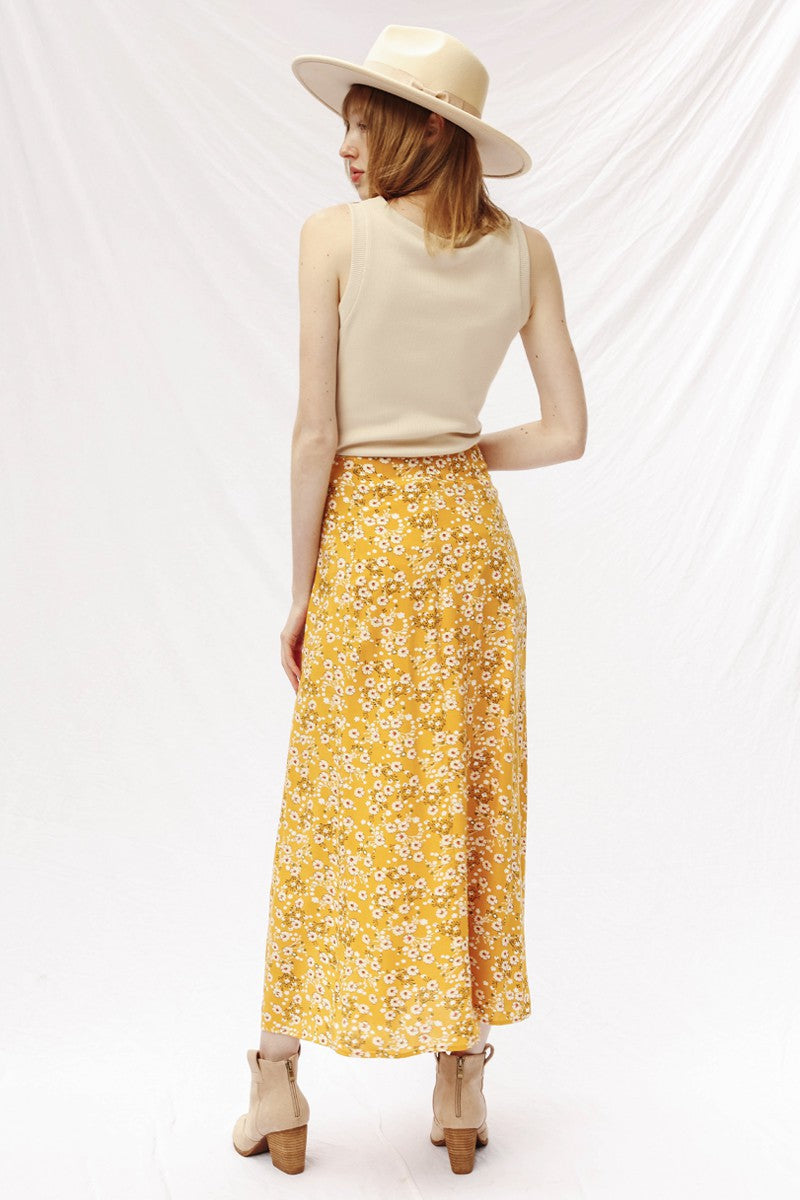 Printed Maxi Skirt with Slit
