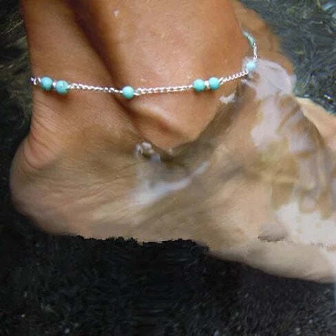 Ocean Spirit: Mermaid Turquoise Beaded Anklet