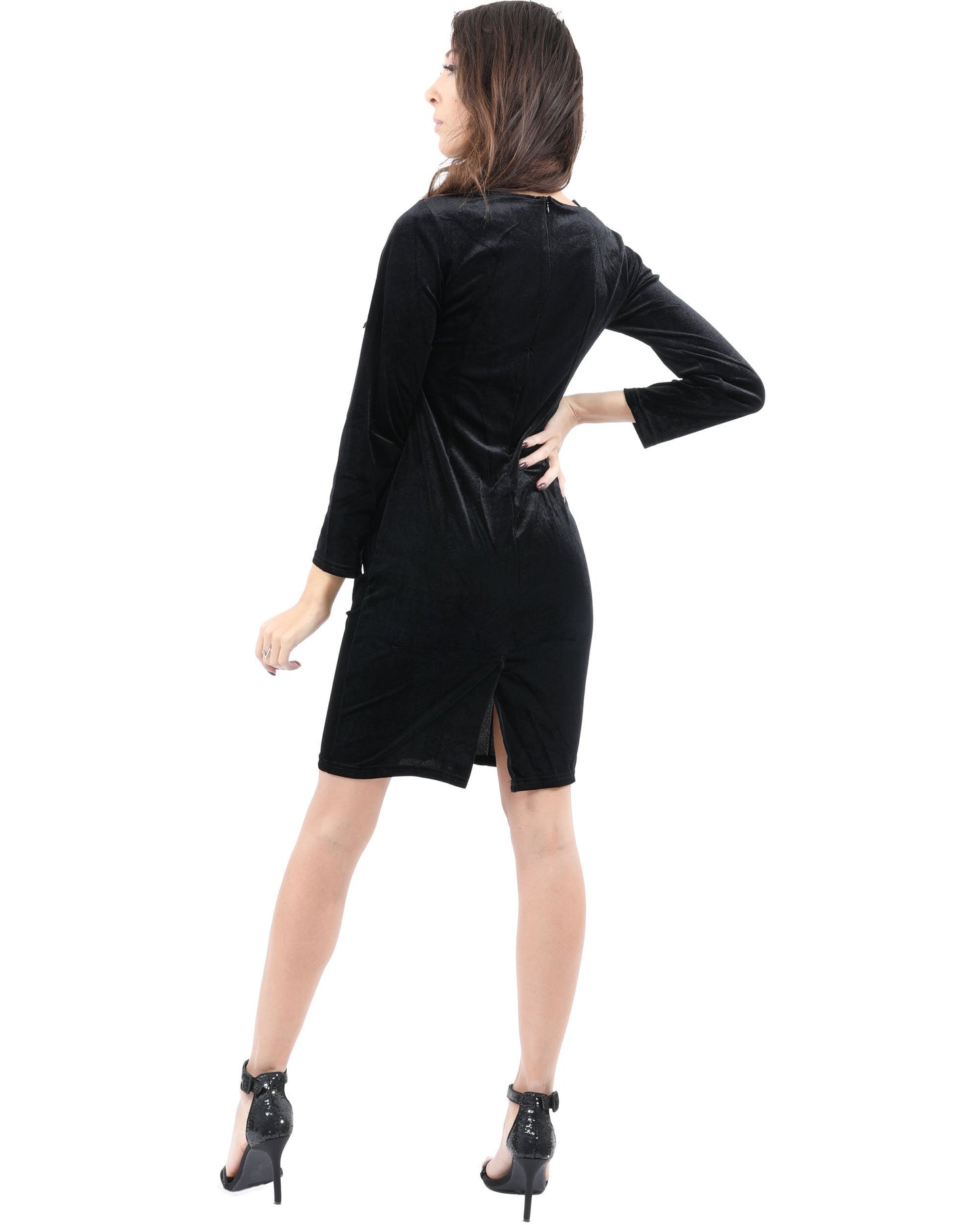 Stuart Noir: Velvet Long Sleeve Mini Dress