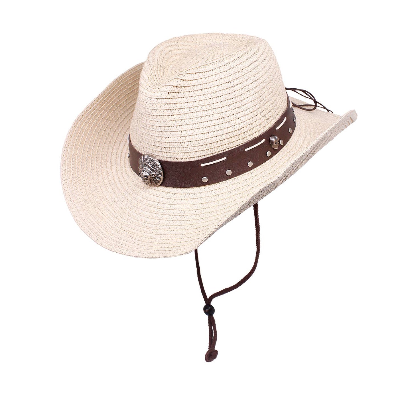 Rebel Ridge: Skull Belted Western Straw Cowboy Hat
