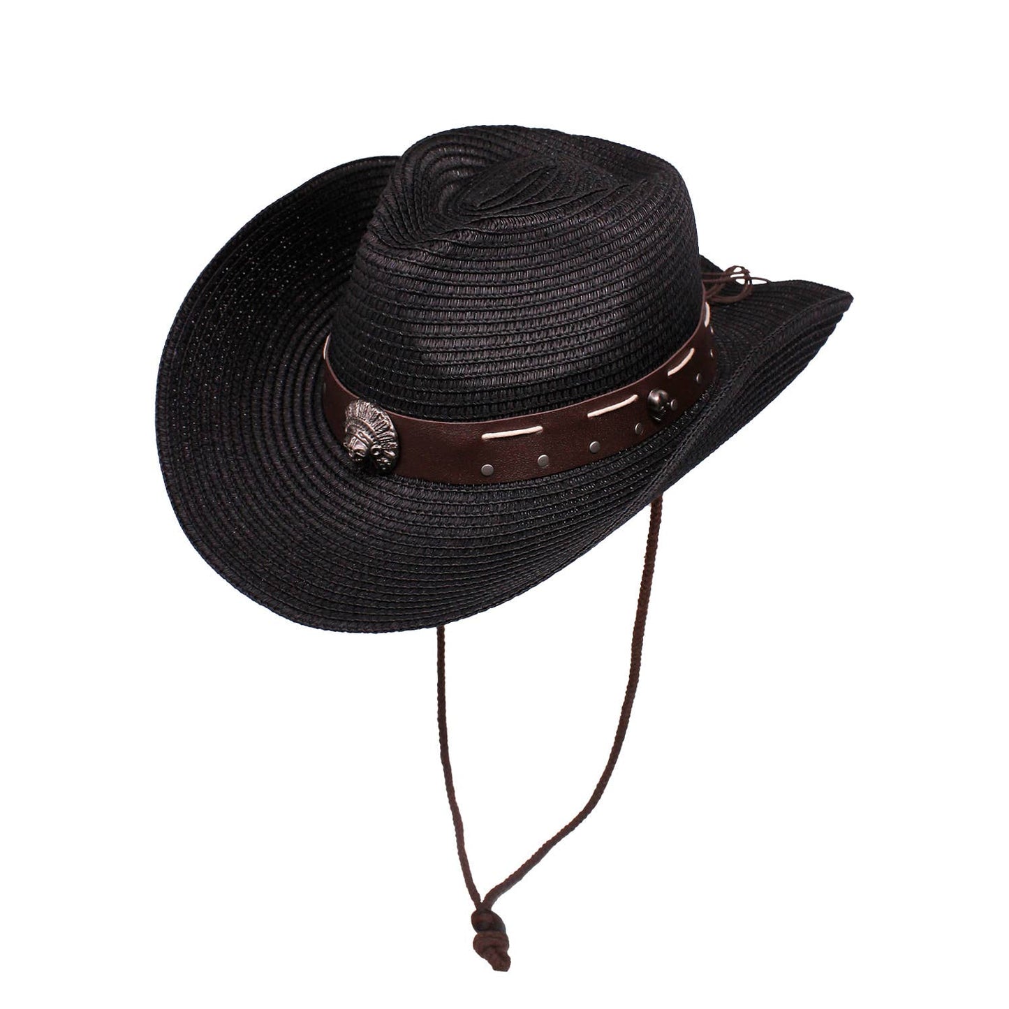 Rebel Ridge: Skull Belted Western Straw Cowboy Hat