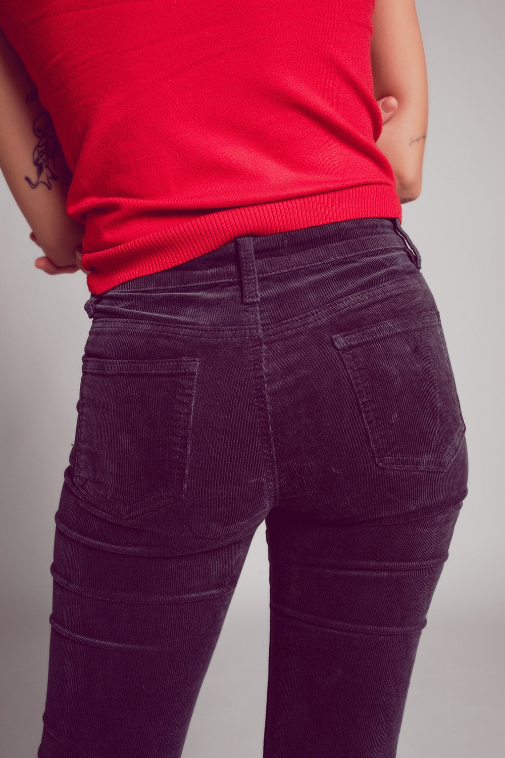 Chic Comfort: Brown Cord Flare Pants