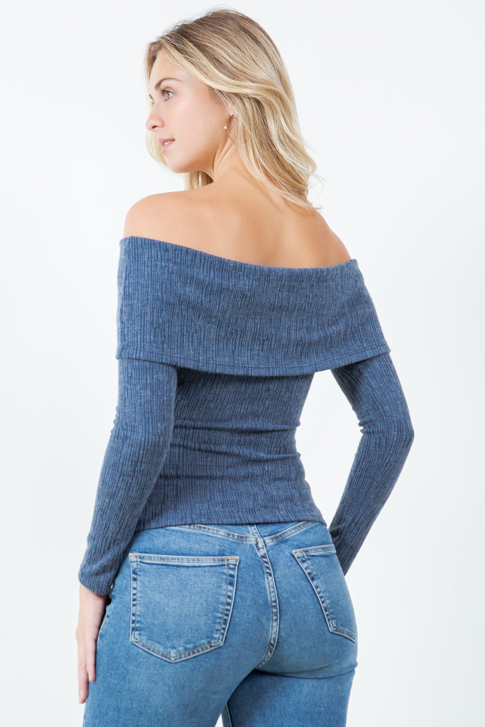 Elliana Ribbed Off-Shoulder Top