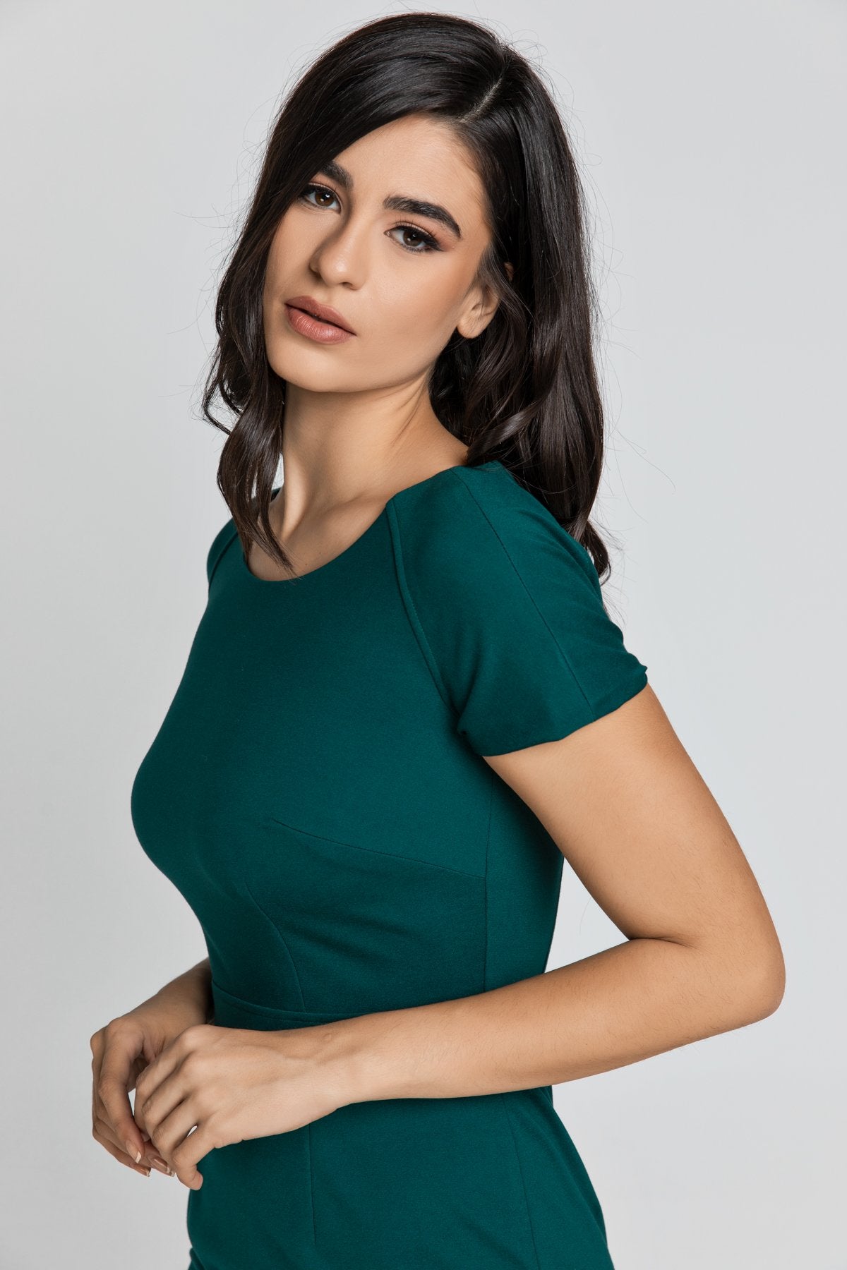 Fitted Emerald Cap Sleeve Dress – Conquista Fashion