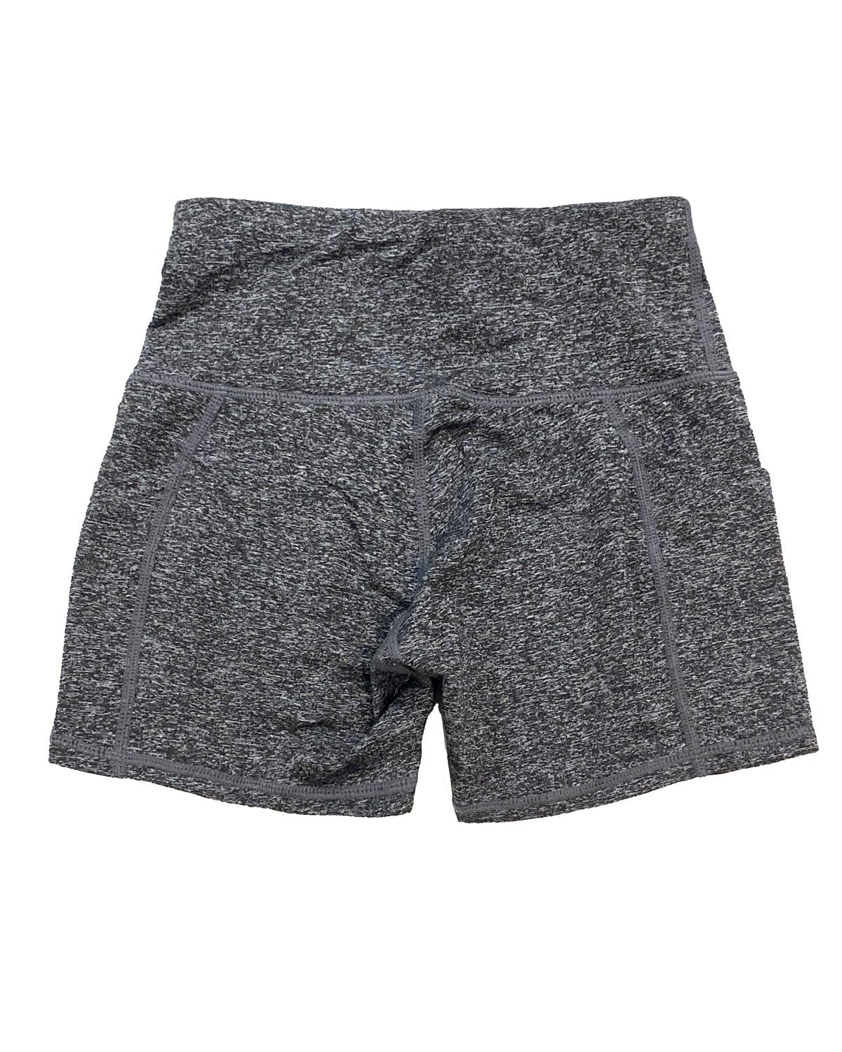 Core Flex: High Waist Yoga Shorts with Pocket – Heather Grey
