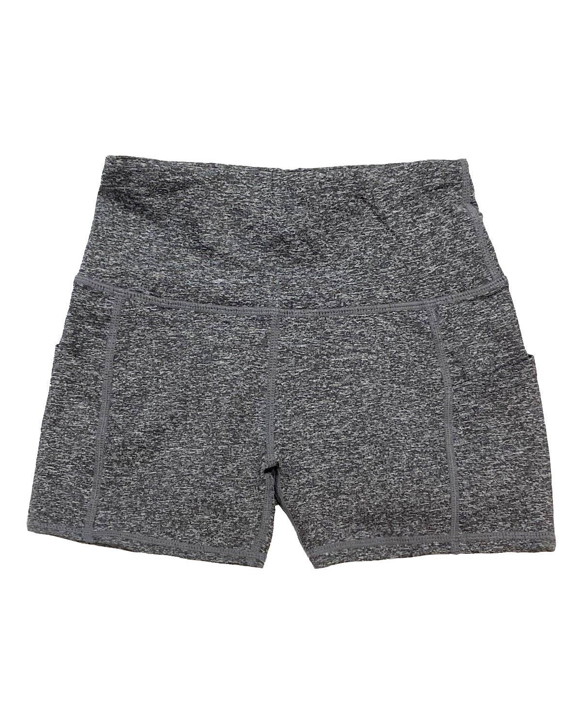 Core Flex: High Waist Yoga Shorts with Pocket – Heather Grey