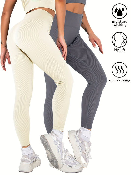 Power Poise 2-Pack Seamless Ribbed Leggings