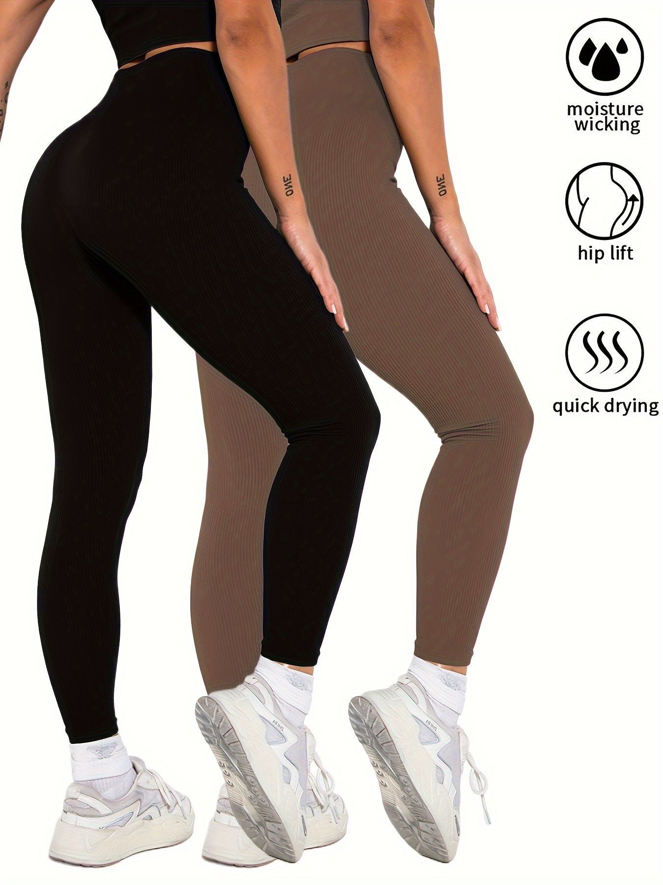 Power Poise 2-Pack Seamless Ribbed Leggings