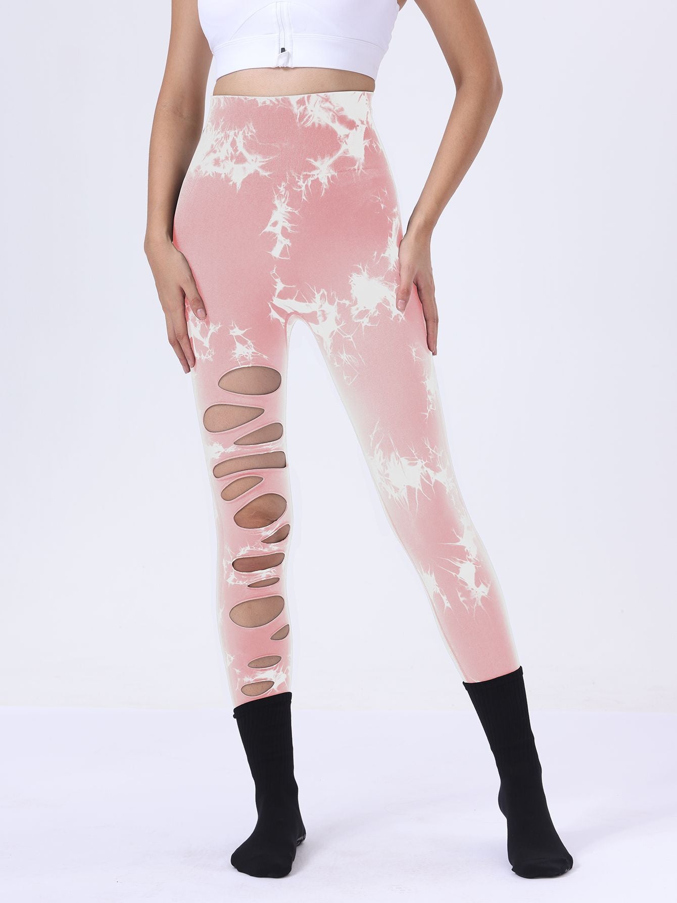 Triple Impact Cutout Scrunch Leggings – 3-Pack Tie-Dye Edition