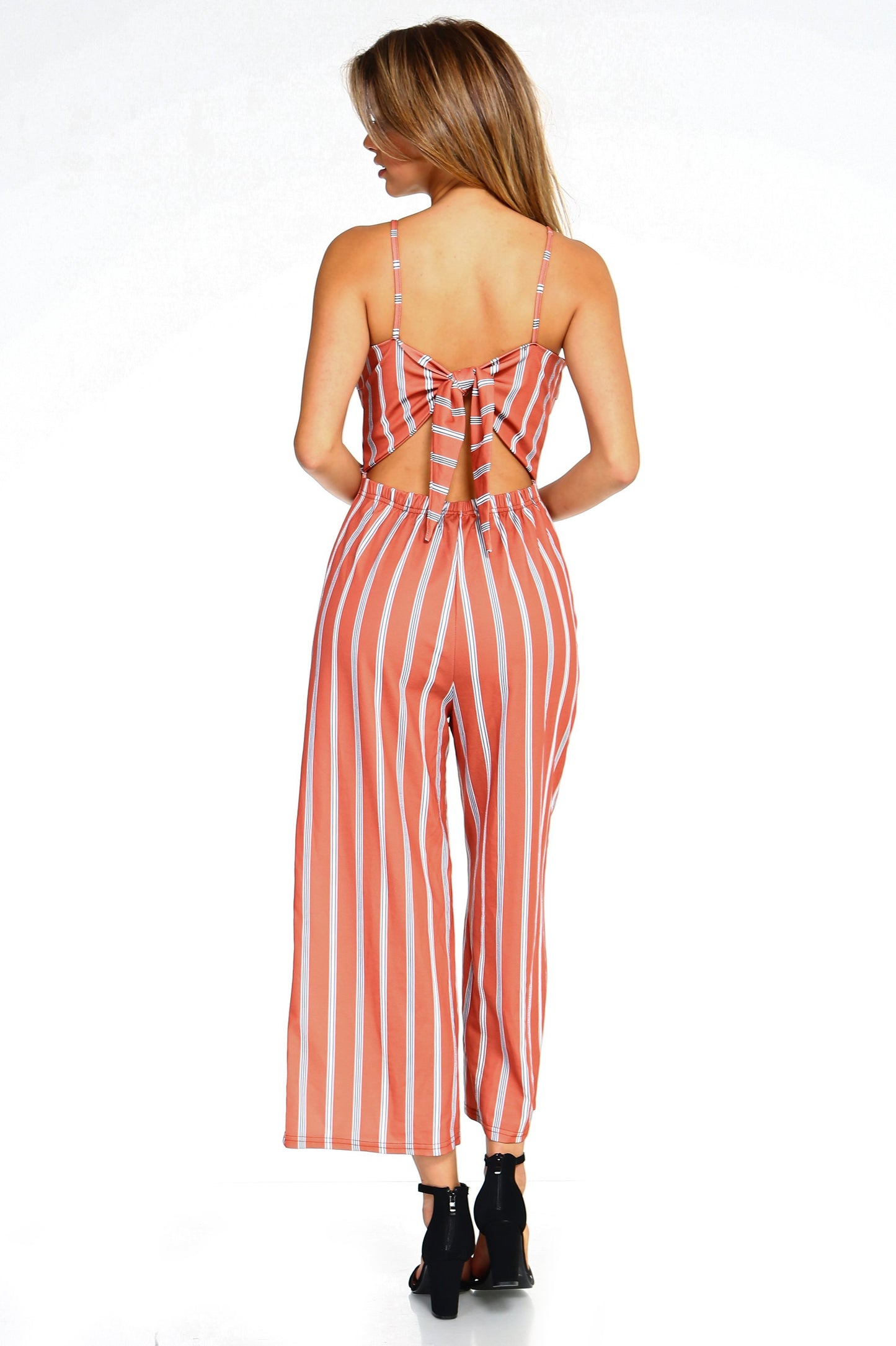 Coastal Lines: Sleeveless Stripe Jumpsuit