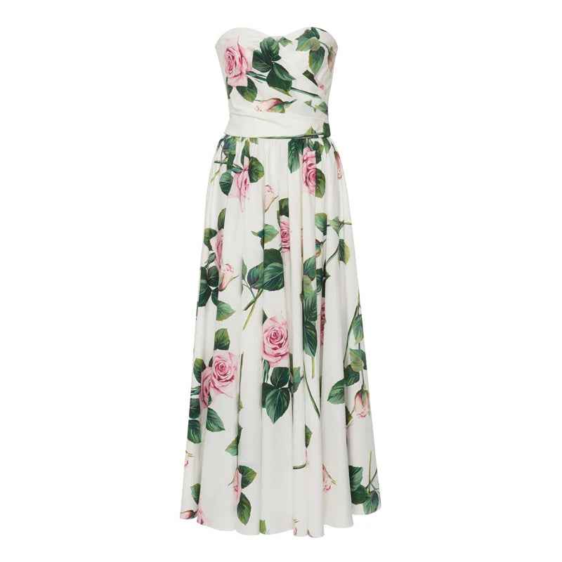 Off-Shoulder Floral Semi-Formal Dress