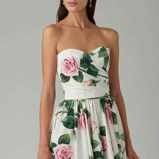 Off-Shoulder Floral Semi-Formal Dress