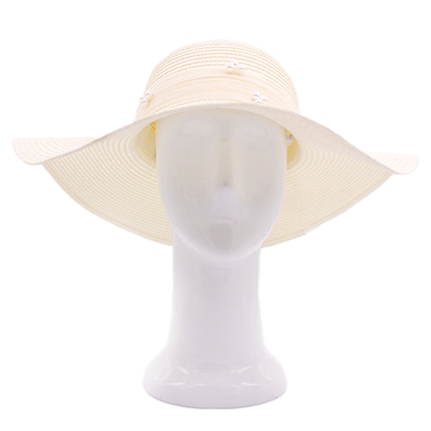 Summer Veil: Floppy Straw Sun Hat with Mesh Detail