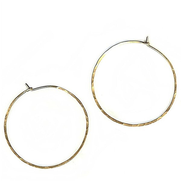 Golden Muse: Small Hammered Hoop Earrings