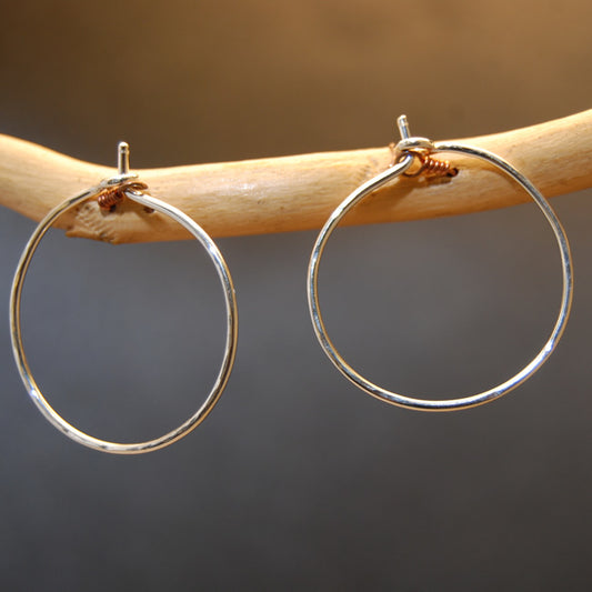 Golden Muse: Small Hammered Hoop Earrings