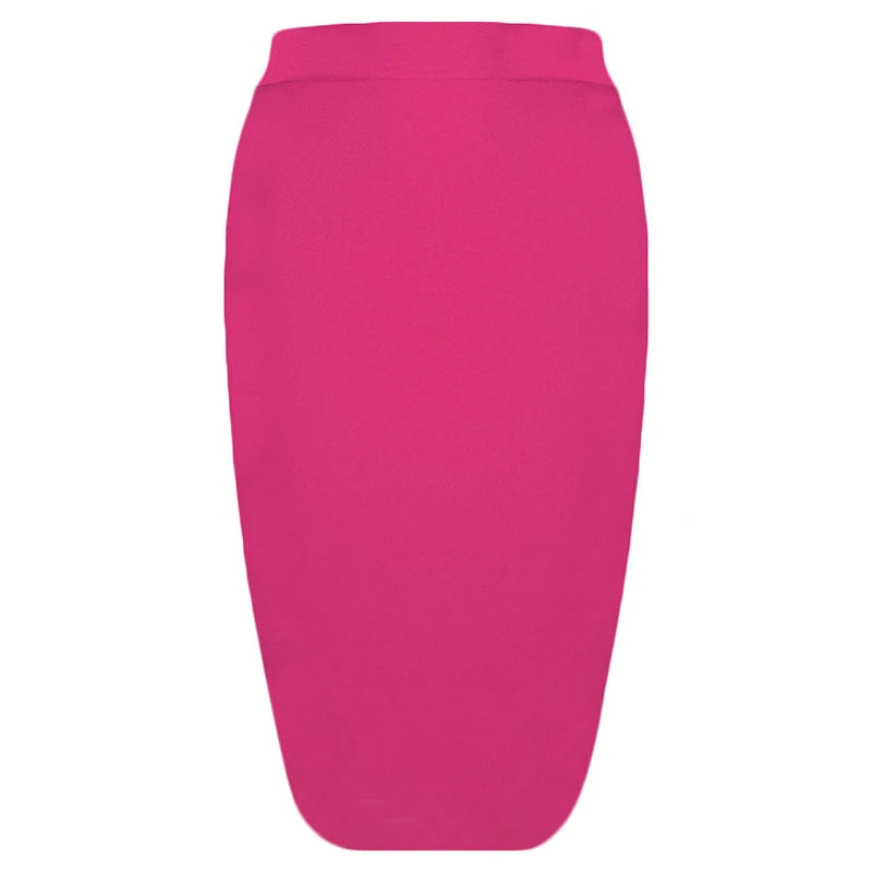 Bandage Skirts Women Knee Length Elastic Bodycon Office Skirt