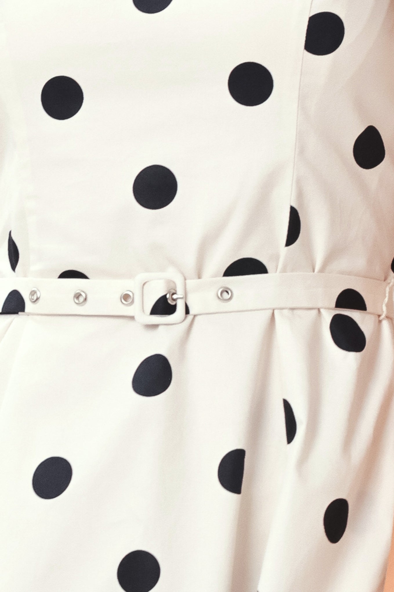 Pure Polka Belted Woven Midi Dress