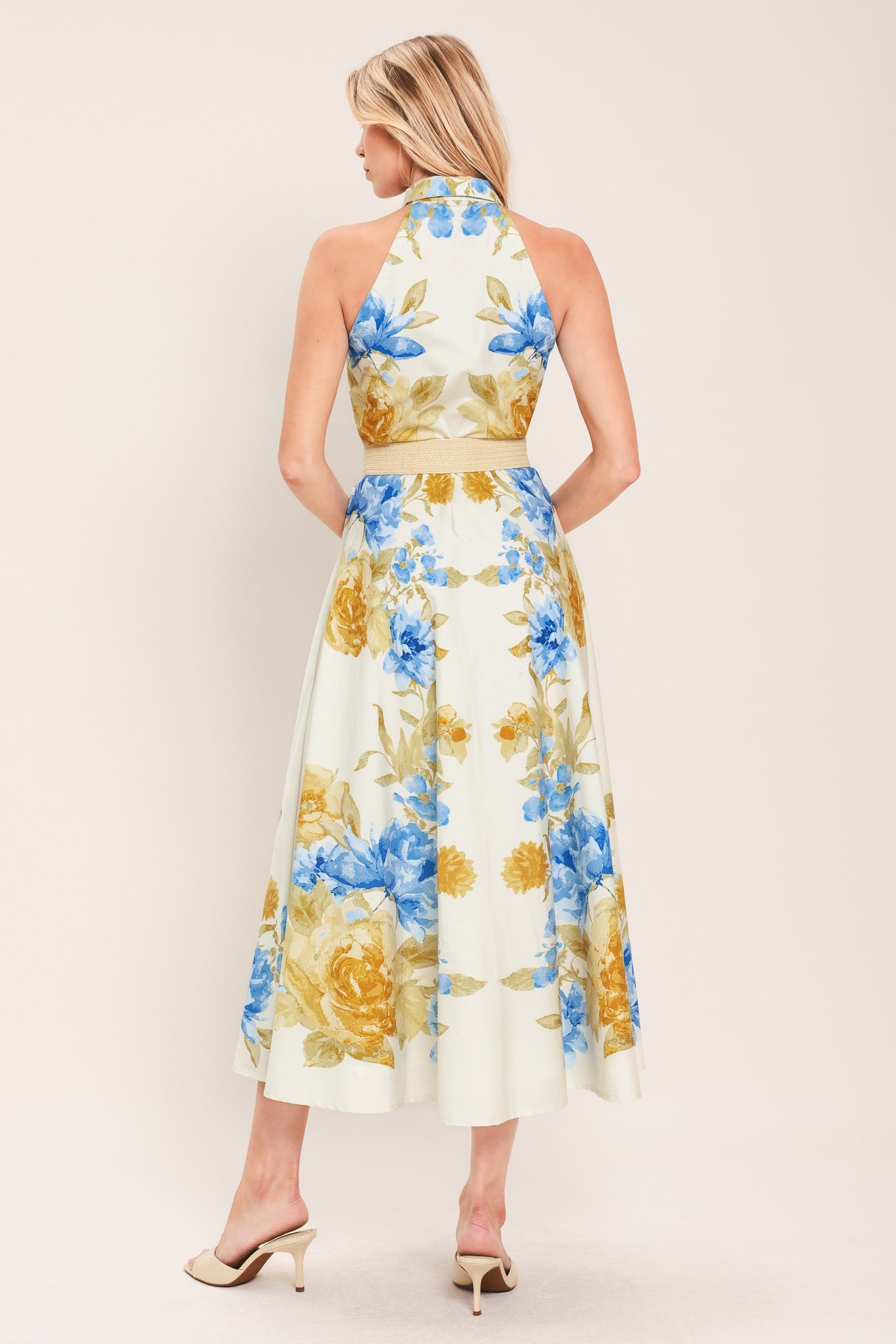 Sunny Daydream Belted Woven Midi Dress