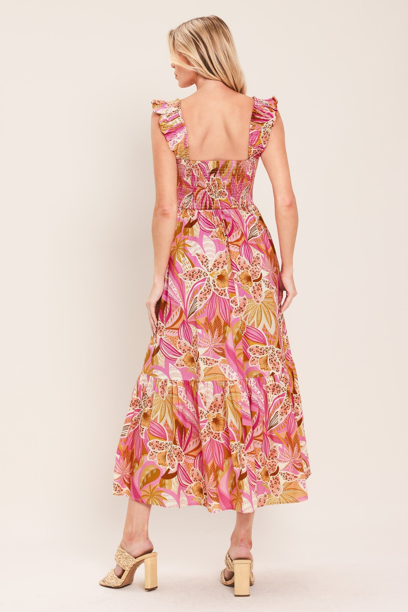 Cabana Crush Floral Tiered Midi Dress