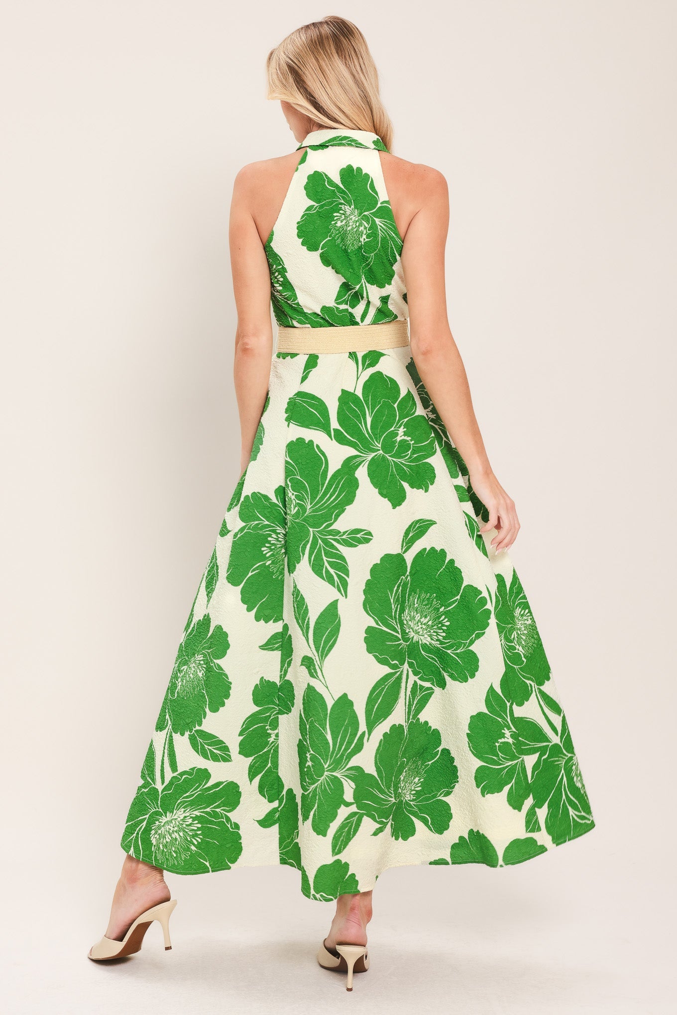 Palm Royale Floral Belted Midi Dress