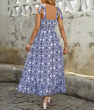 Vestido maxi estampado mediterráneo Miss Sparkling