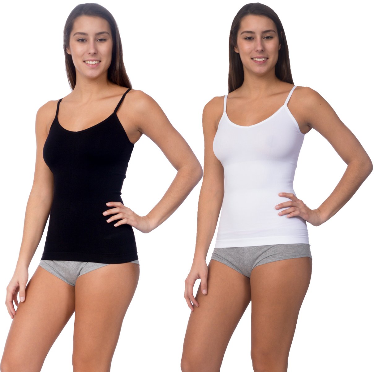 Curve Refine: 2-Pack Seamless Reversible Shaping Camisole (Black & White)