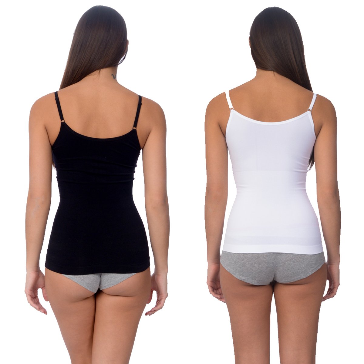 Curve Refine: 2-Pack Seamless Reversible Shaping Camisole (Black & White)