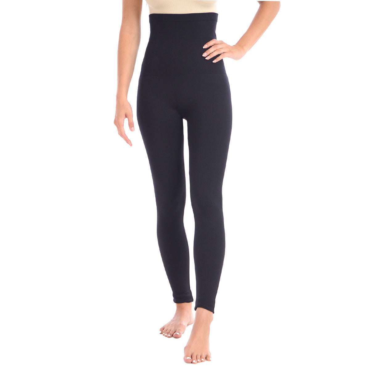 Sleek Shaping Leggings with Extra-High 8" Waistband – Black
