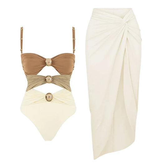 Conjunto de bikini floral de talle alto de 3 piezas | The Sophisticated Shoppers