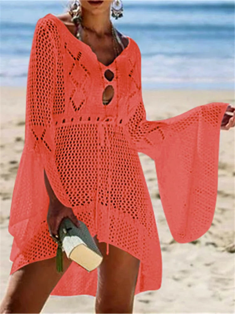 White Crochet Beach Tunic Cover-Up