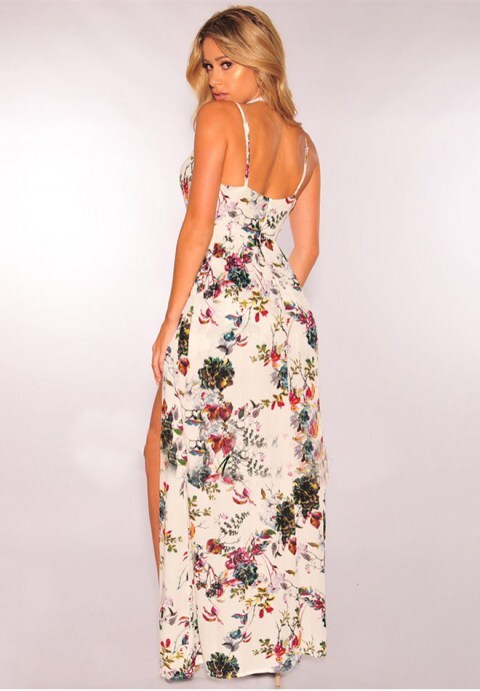 Garden Muse Faux Wrap Maxi Dress – Floral Elegance in Full Bloom