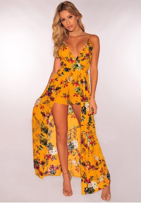 Garden Muse Faux Wrap Maxi Dress – Floral Elegance in Full Bloom