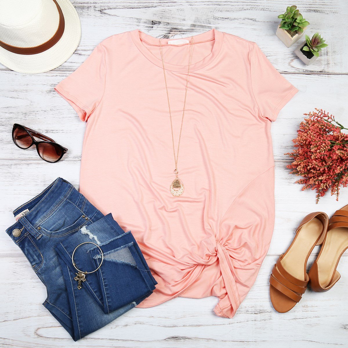 Everyday Ease: Short Sleeve Knot Tunic