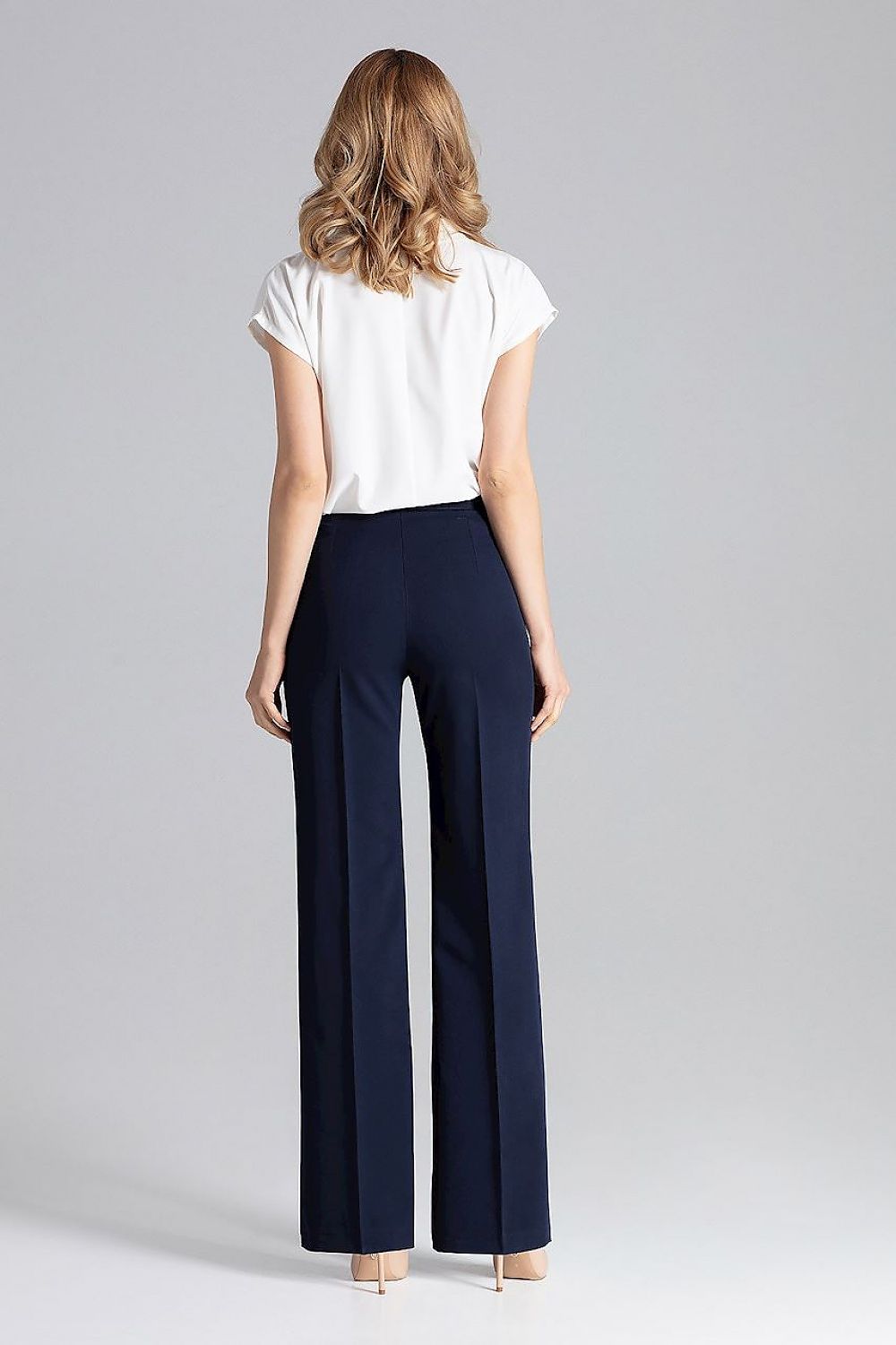 Elegant Envelope Neckline Blouse by Figl – Model 129811