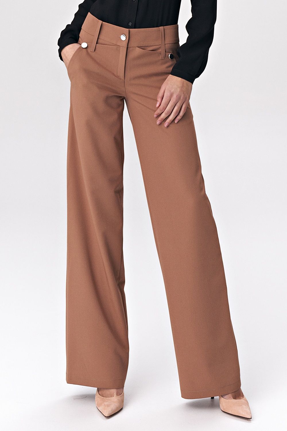 Chic & Modern: Caramel Palazzo Trousers