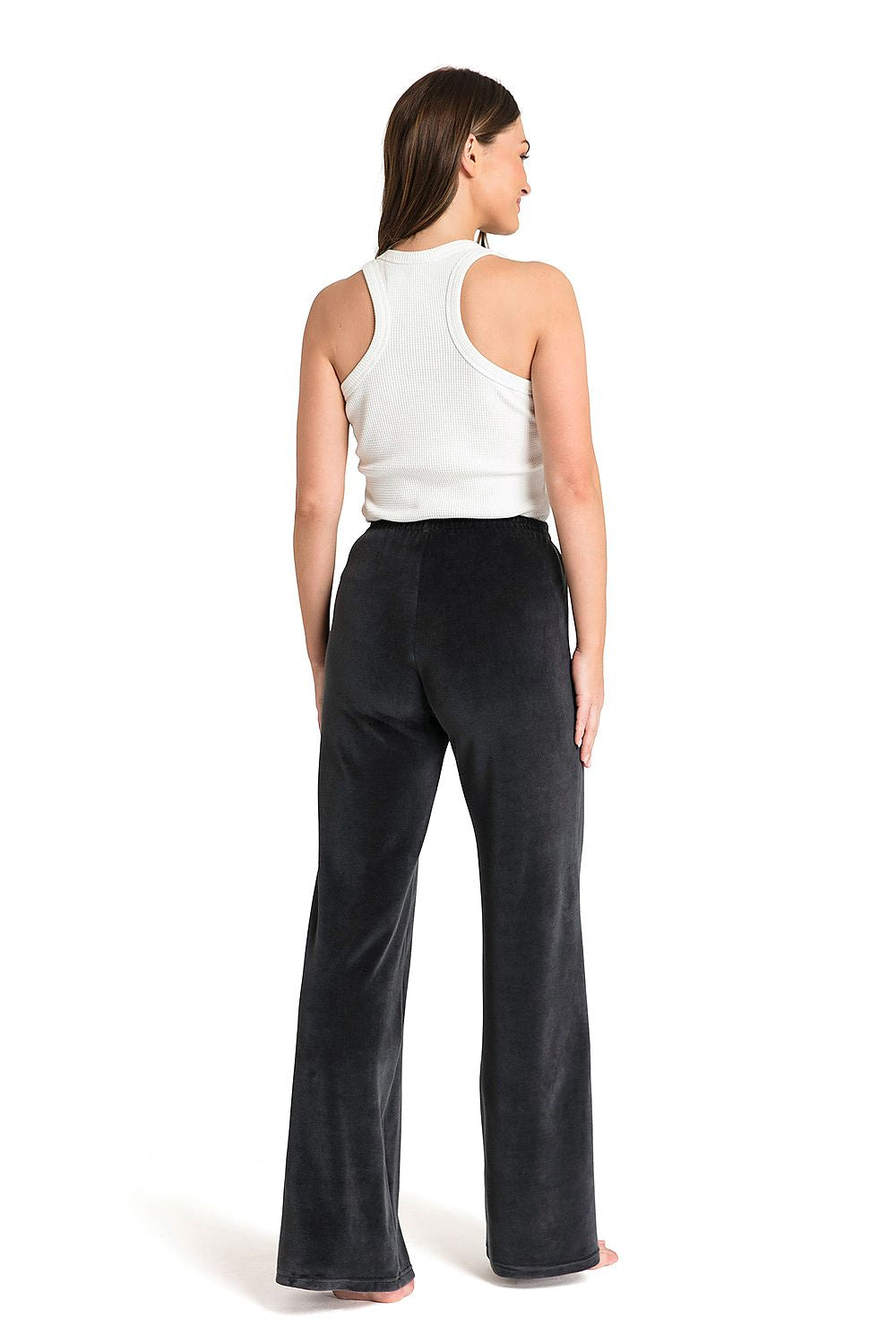 Luxe Comfort: Velour Wide-Leg Tracksuit Trousers