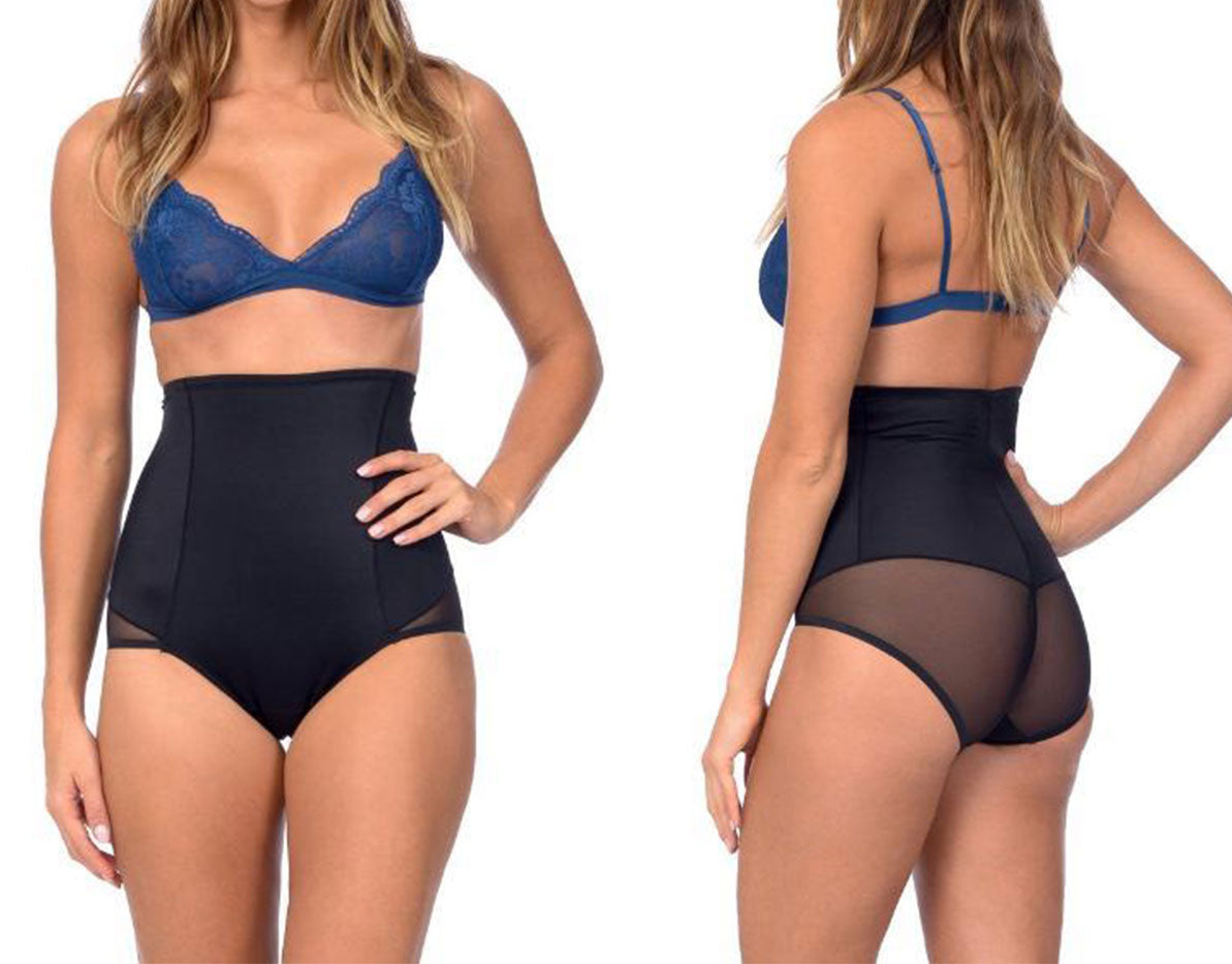 SculptEase: High Waist Shaper with Targeted Double Front Panel – Black