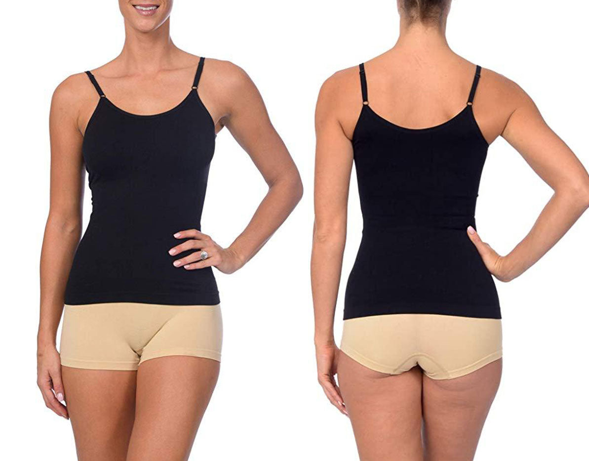 Contour Duo: Seamless Reversible Shaping Camisole – 2-Pack (Black & White)