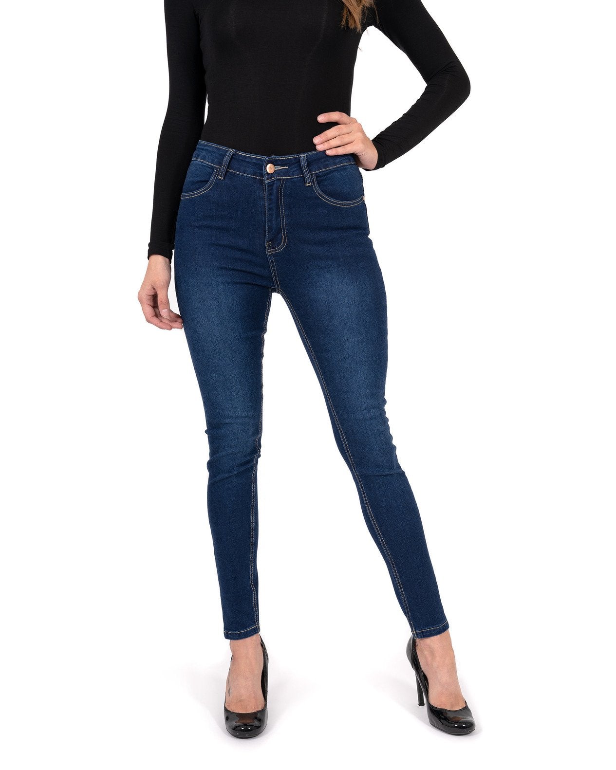 Alexis Curve: High Waist Skinny Jeans – Dark Navy