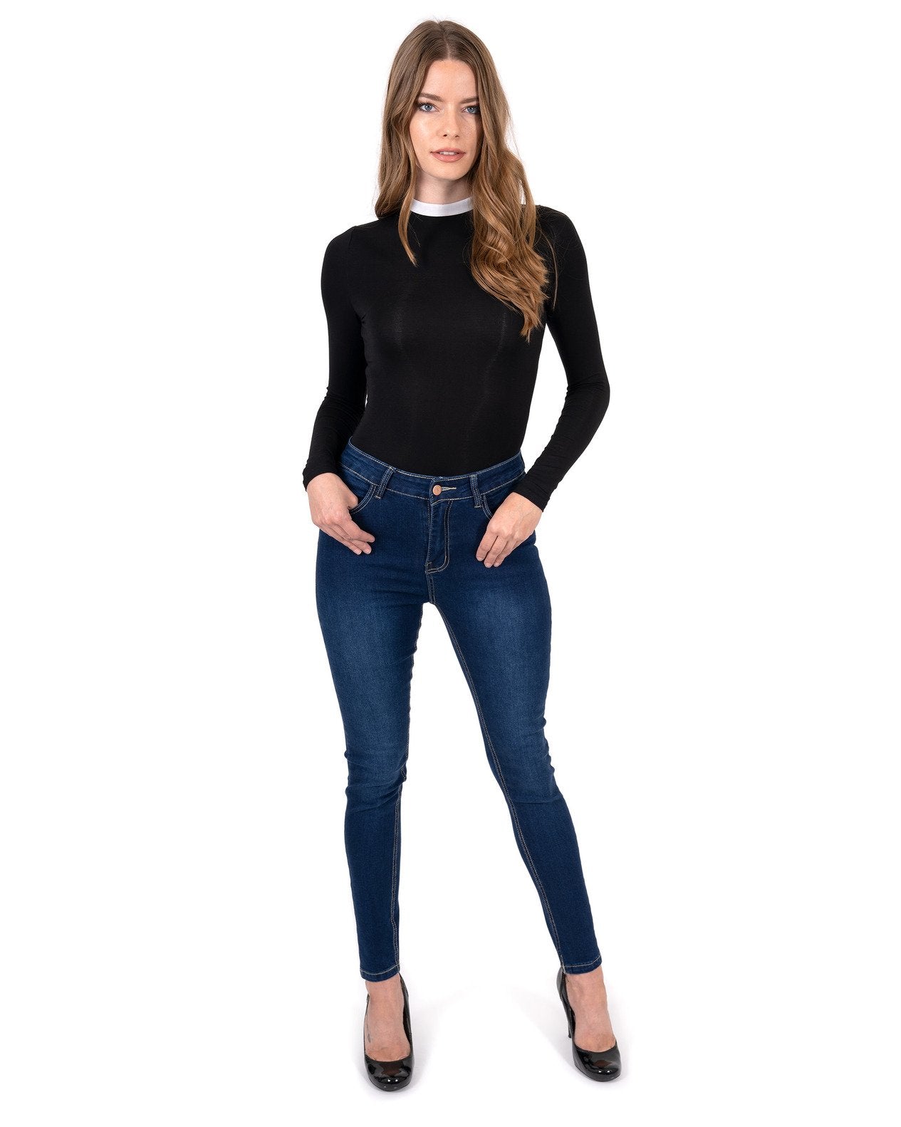 Alexis Curve: High Waist Skinny Jeans – Dark Navy