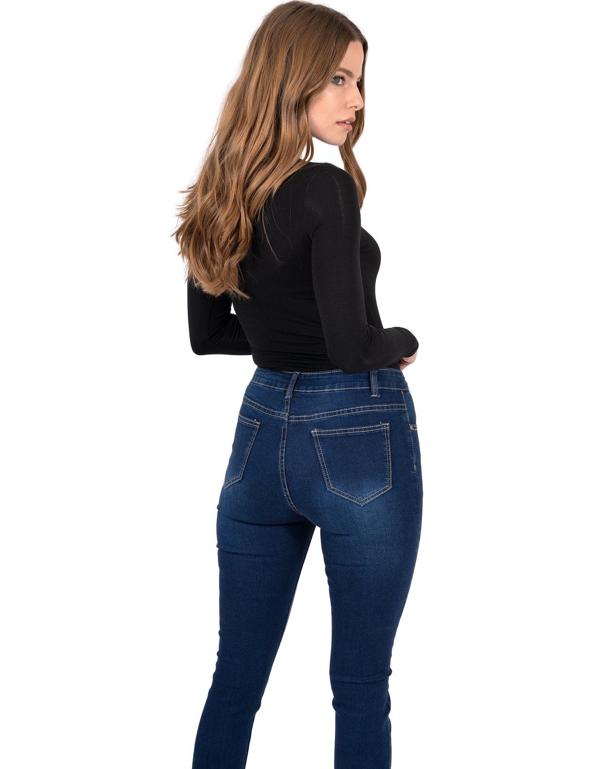 Alexis Curve: High Waist Skinny Jeans – Dark Navy
