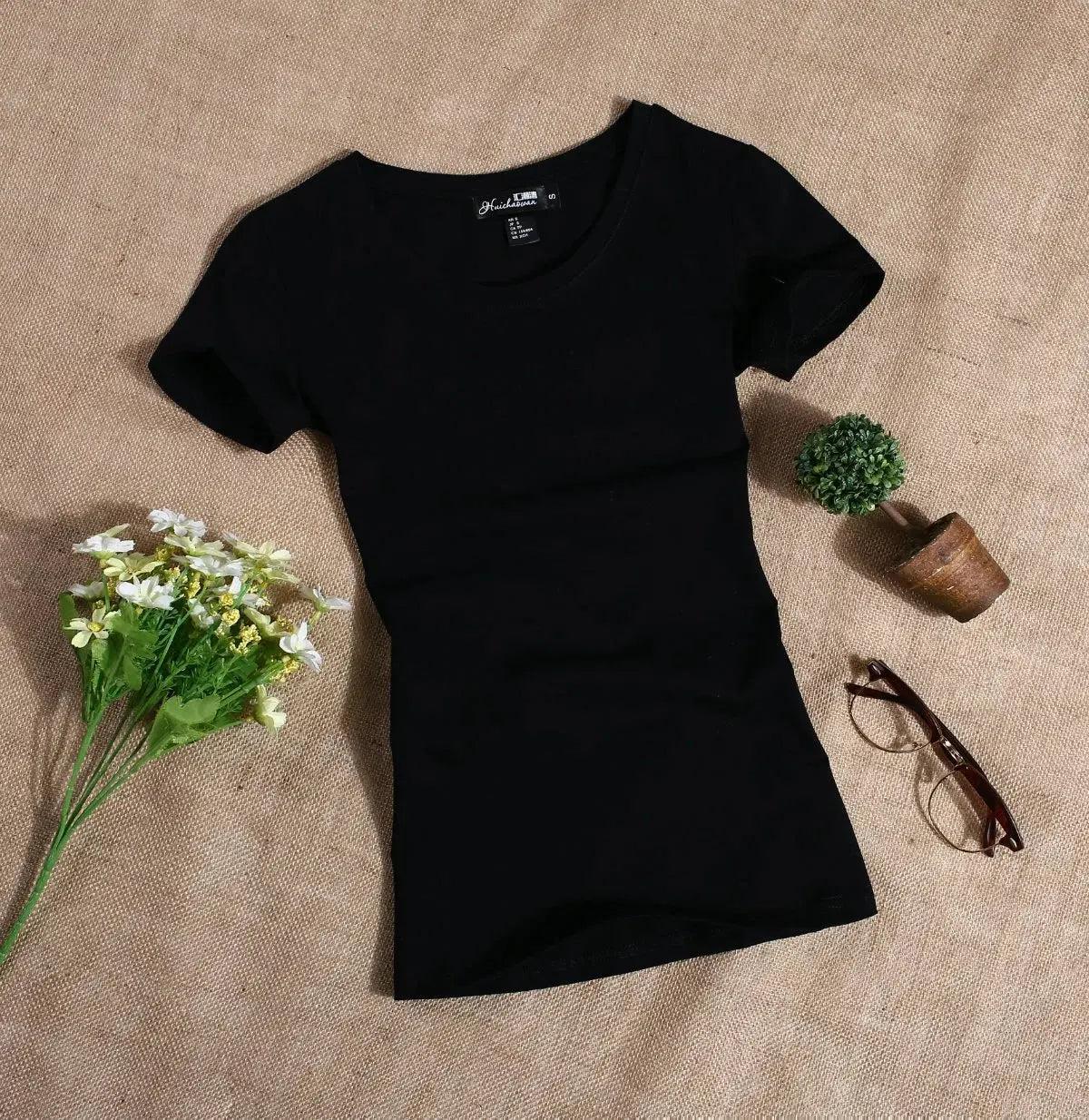 MRMT 2024 Women's T Shirt Casual Women Short Sleeved Slim Solid Color Tees