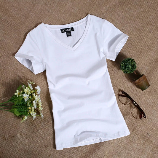 MRMT 2024 Women's T Shirt Casual Women Short Sleeved Slim Solid Color Tees