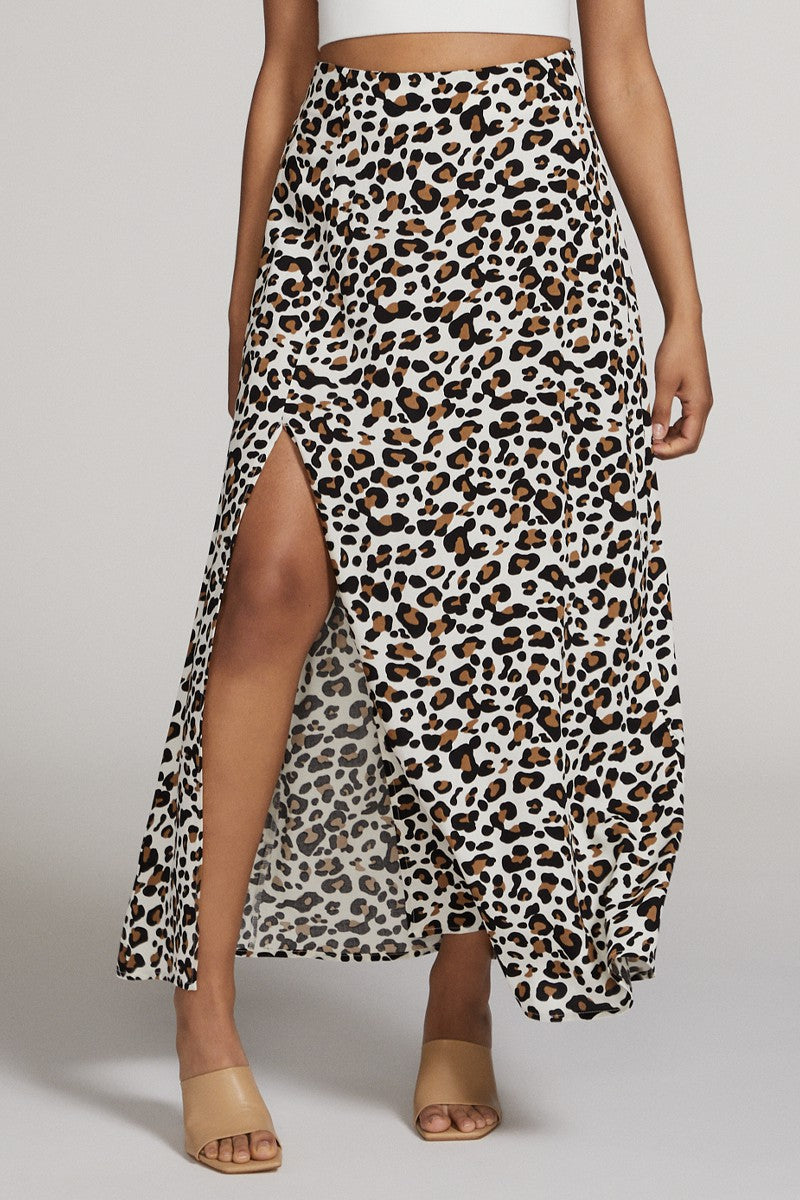 Printed Maxi Skirt with Slit