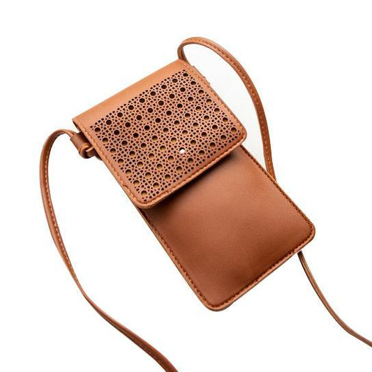 On Display: Transparent Crossbody Phone &amp; Card Bag – Beautiful Brown