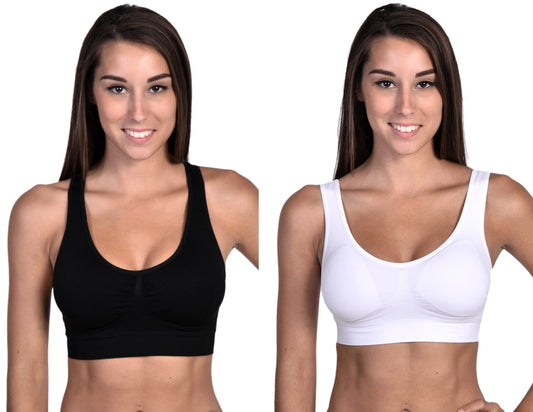 Most Comfortable Bra Top Black and White - 2 Pack